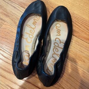 Sam Edelman Black Leather Ballet Flats